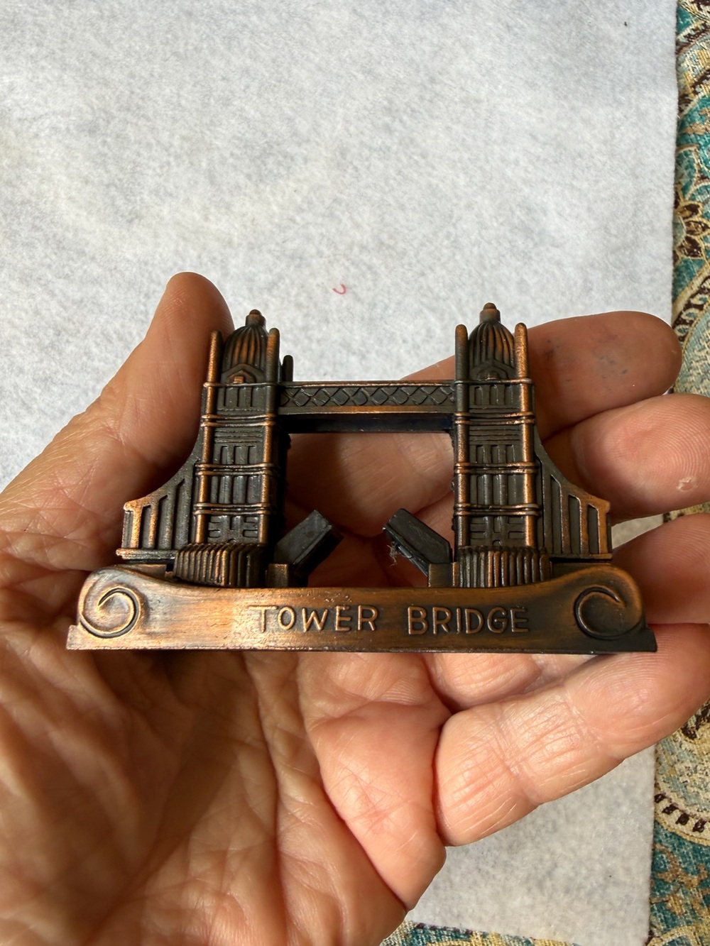 Tower Bridge London Souvenir Pencil Sharpener Bronze Tone Vintage